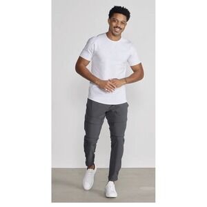BYLT Men Skyline Cargo Pants Medium Charcoal Gray Drawstring Elastic Waist